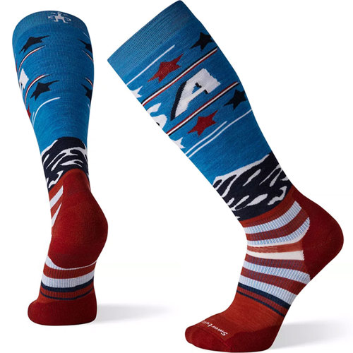 Smartwool Performance Snow Targeted Cushion Pattern USA Flag OTC Socks for Men